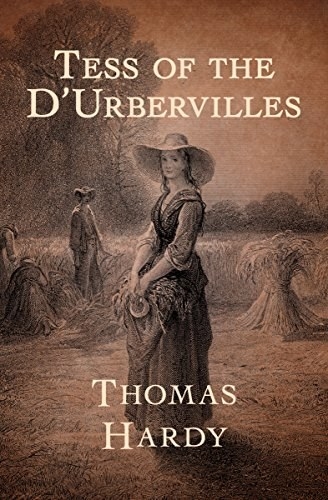 A woman in a dress standing in a field on the cover of Tess of the D&#x27;Urbervilles