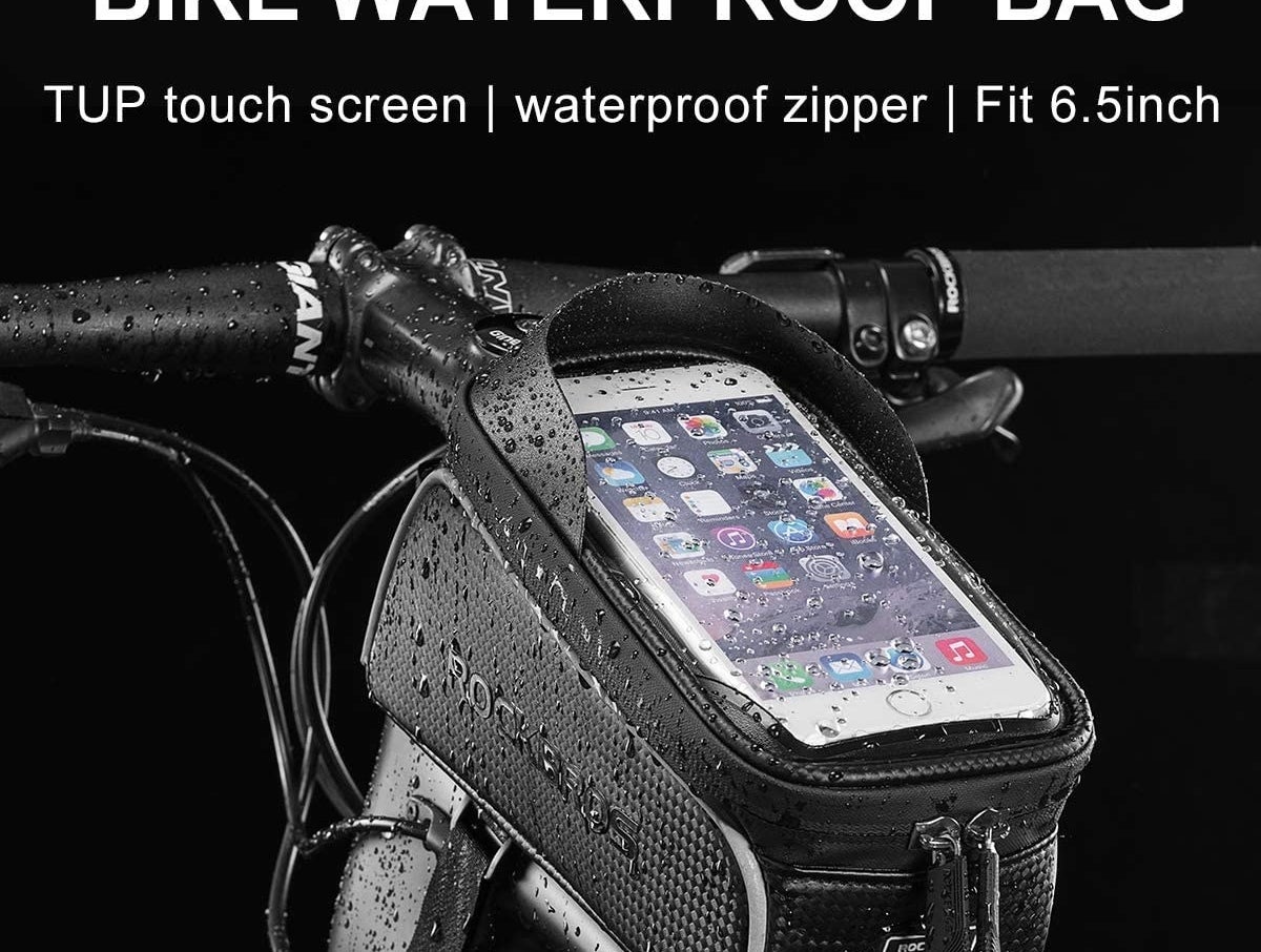 an iphone in the case on a bike  that&#x27;s wet 