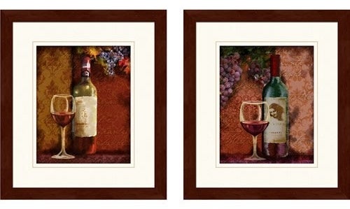 Wine paintings in frame