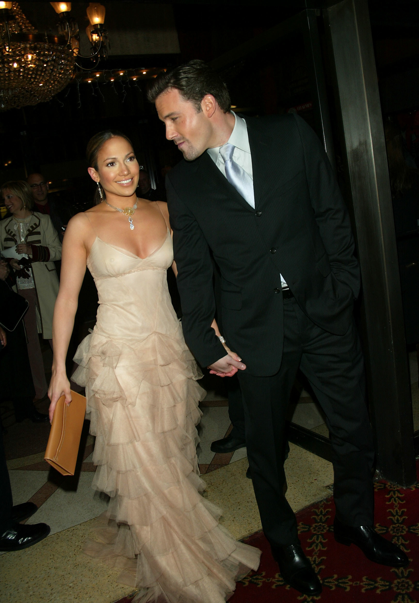 Jennifer Lopez and Ben Affleck at the premiere of Maid in Manhattan