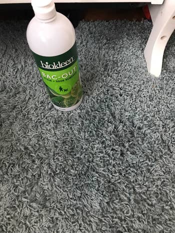Reviewer's  after photo showing a clean rug after the slime was removed 