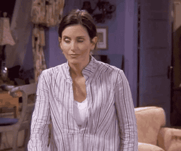 Monica from Friends shaking her head.