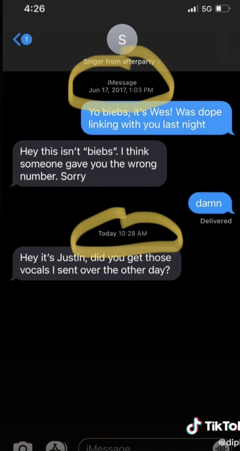 Screenshot from TikTok exchange