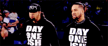 Jimmy and Jey Uso walking to the ring