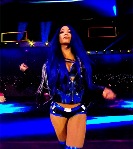 Sasha Banks walks to the ring