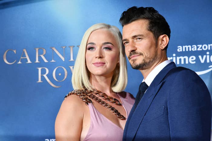 Katy Perry and Orlando Bloom arrive at the LA Premiere Of Amazon&#x27;s &quot;Carnival Row&quot; at TCL Chinese Theatre on August 21, 2019, in Hollywood, California