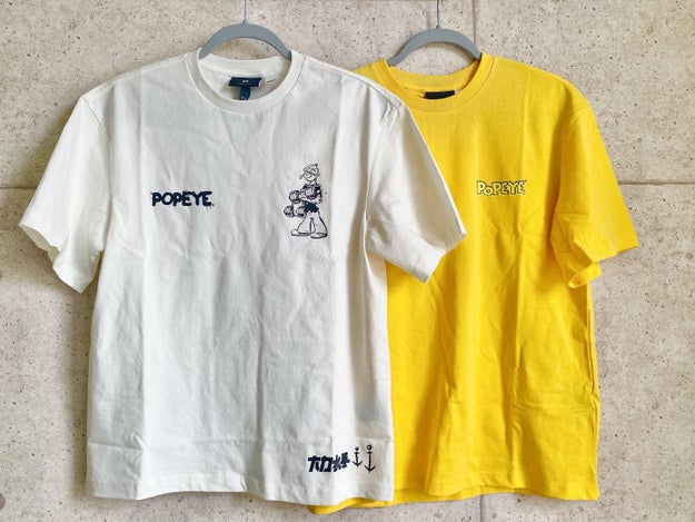 バックプリントに惚れた H Amp Mの ポパイtシャツ ポップなイラストが可愛い