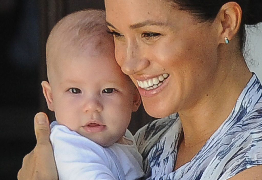 Meghan Markle holds her baby son Archie