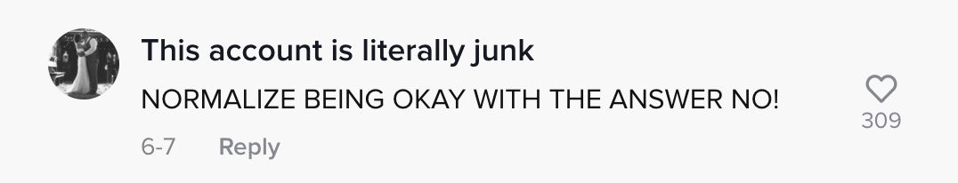 &quot;NORMALIZE BEING OKAY WITH THE ANSWER NO!&quot;