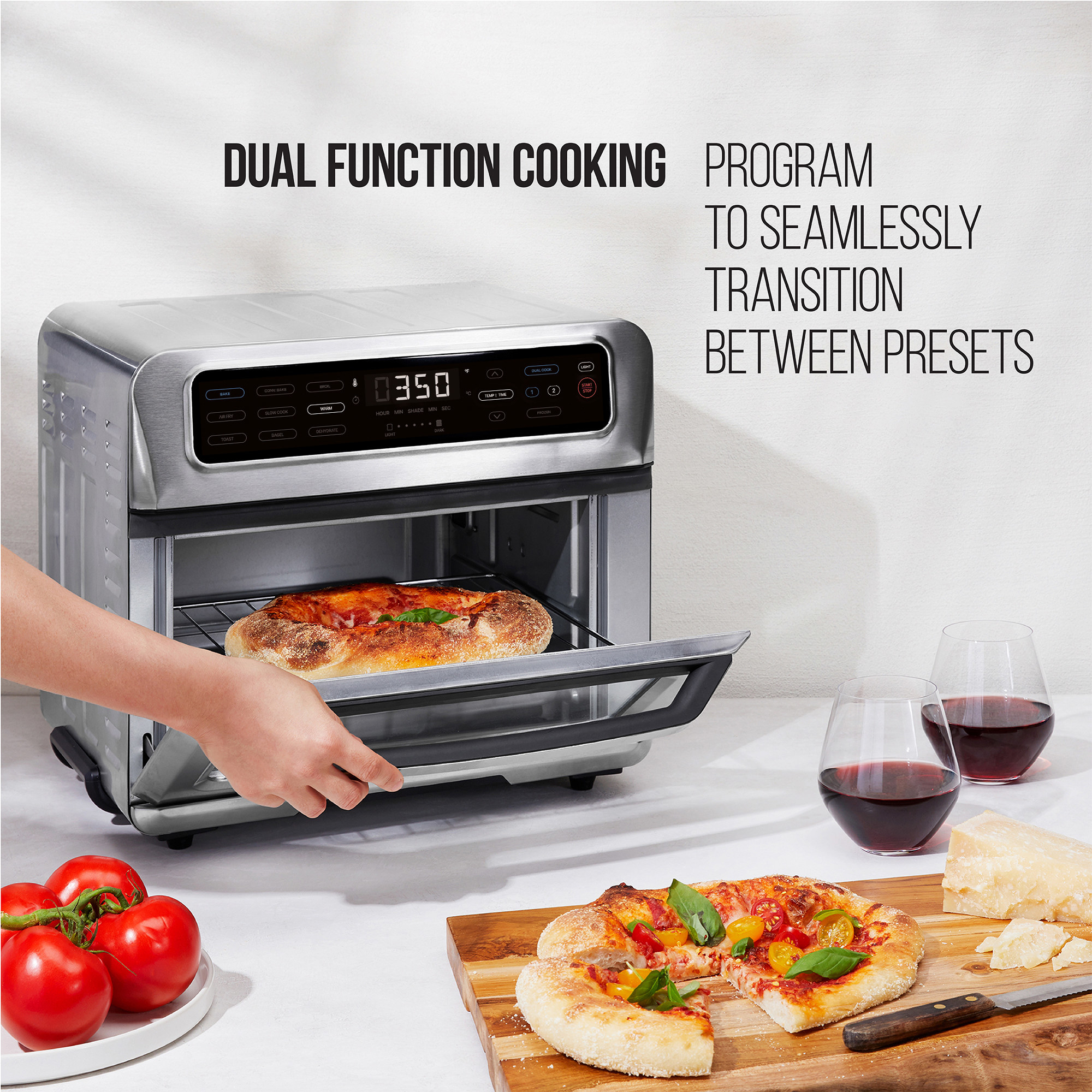 the dual air fryer and toaster