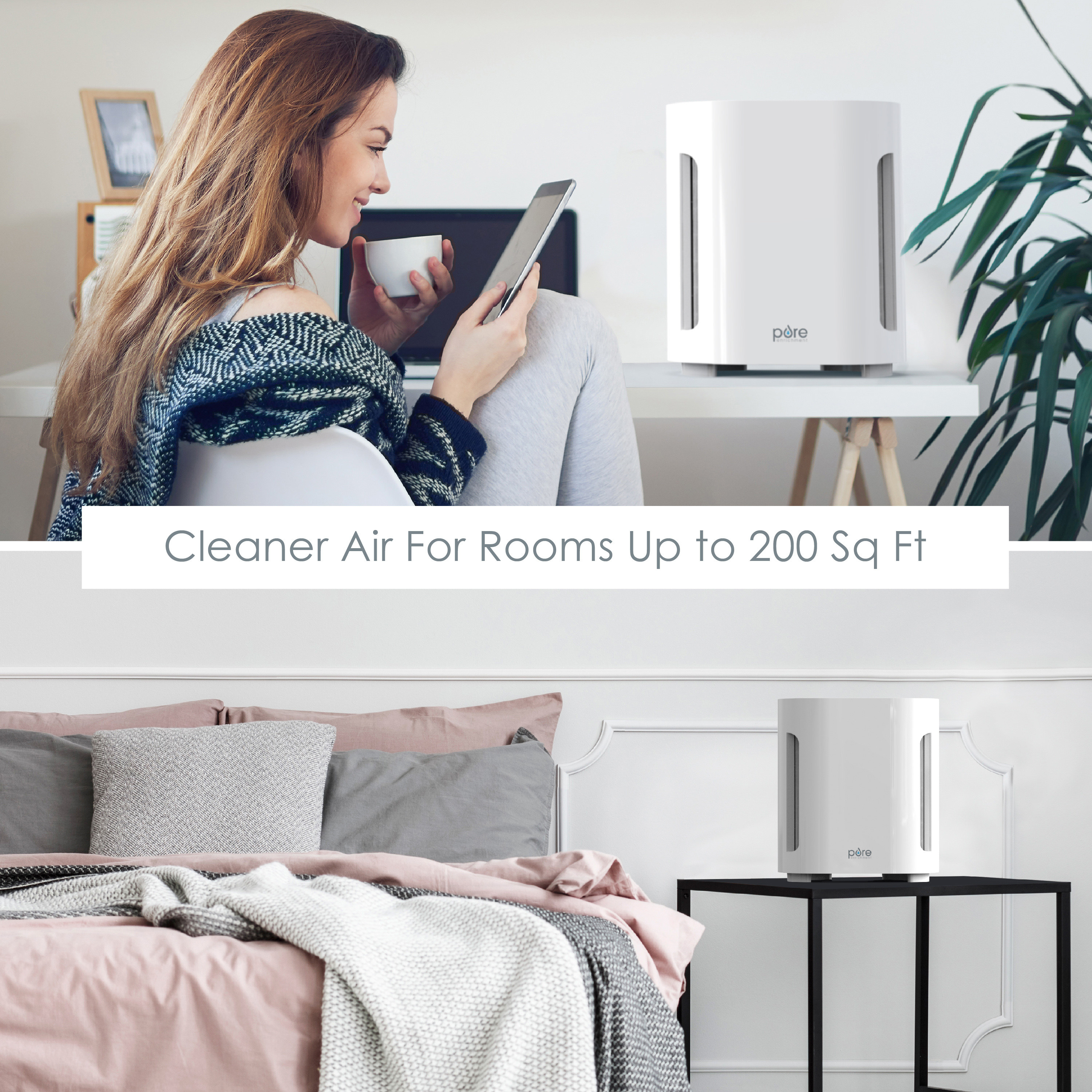 the air purifier in white