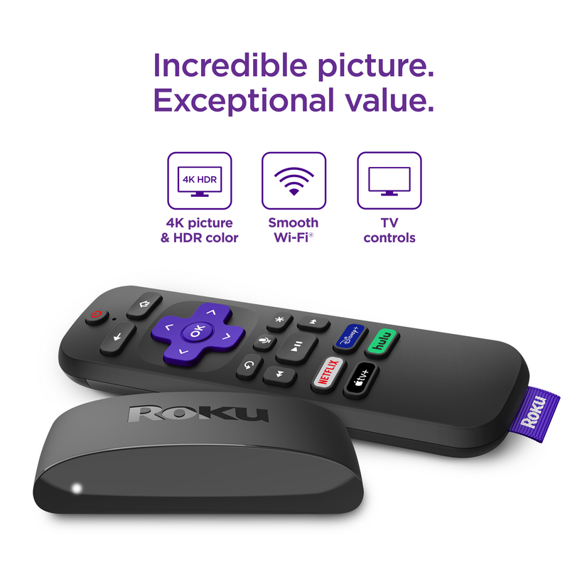 The Roku player with remote