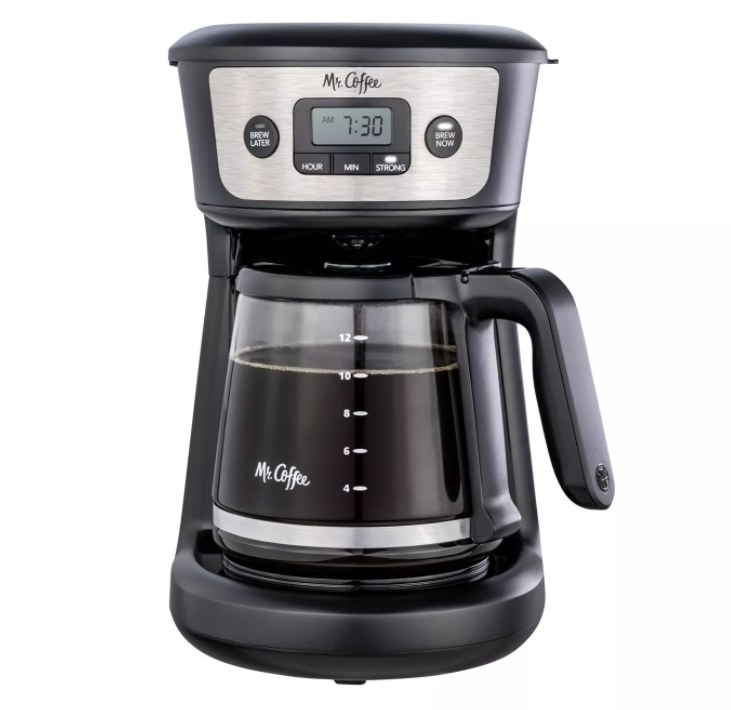 A 12-cup programmable coffee maker