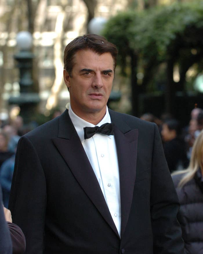 Chris Noth is pictured wearing a tuxedo in this still image from "Sex and the City"