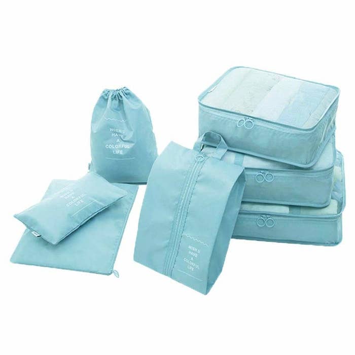 Blue packing cubes