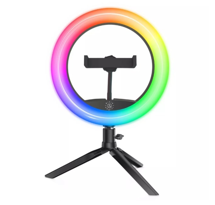 An eight-inch color LED ring light