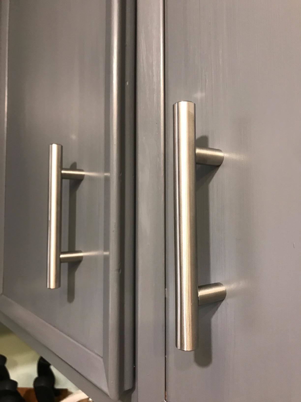 the stainless steel brushed nickel pulls