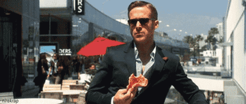 Ryan Gosling eating pizza in &quot;Crazy Stupid Love.&quot;