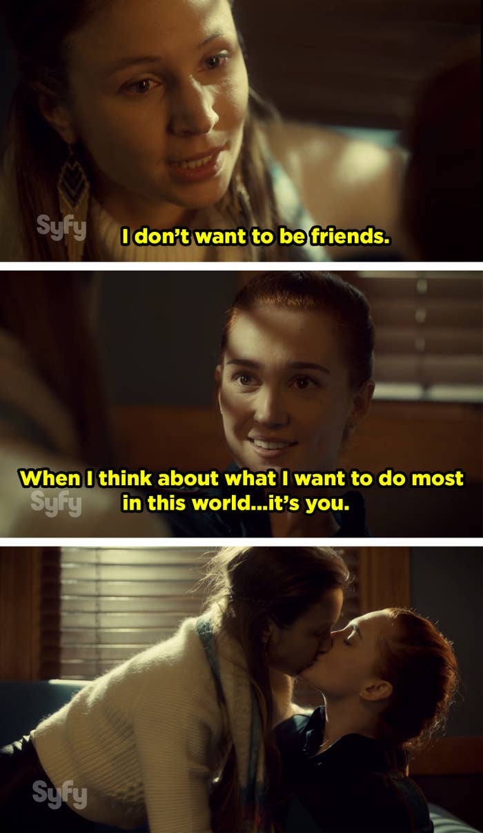 Waverly tells Nicole she doesn't want to be "just friends." She tells her the thing she wants to do most in this world is Nicole, then they kiss
