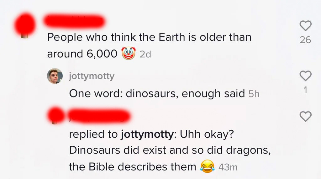 person who thinks the earth is only 6000 years old