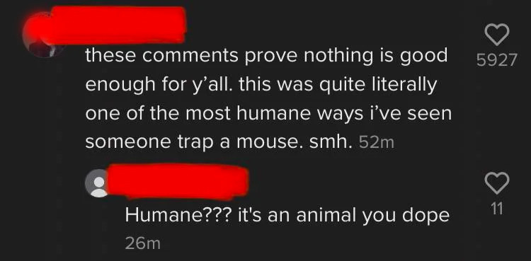 person who mistakes human and humane