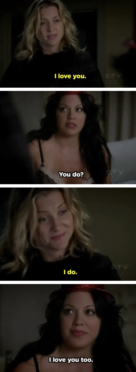 Arizona tells Callie she loves her for the first time.