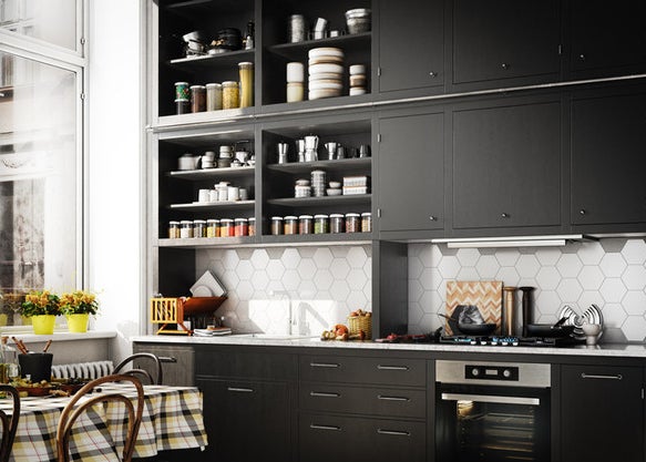 kitchen cabinets - black colour