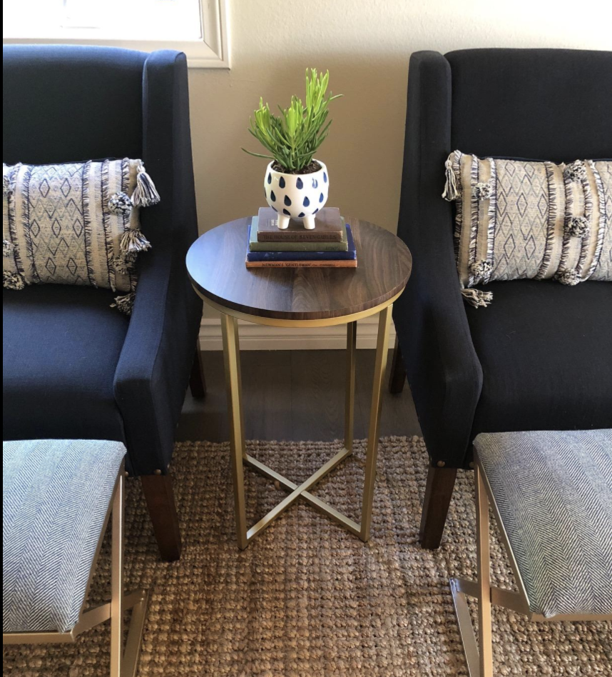 round table with gold tone legs