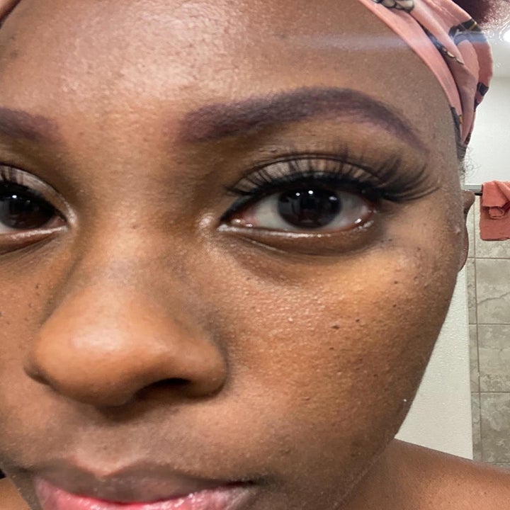 another reviewer showing their eyelashes 