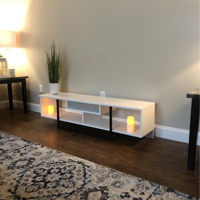 The TV stand in a reviewer's living room
