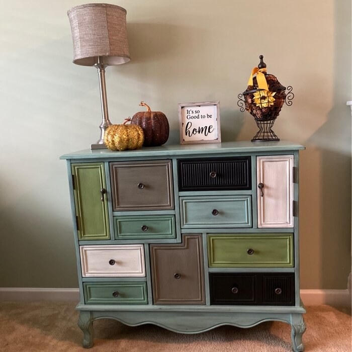 The apothecary chest with drawers of various sizes and shapes