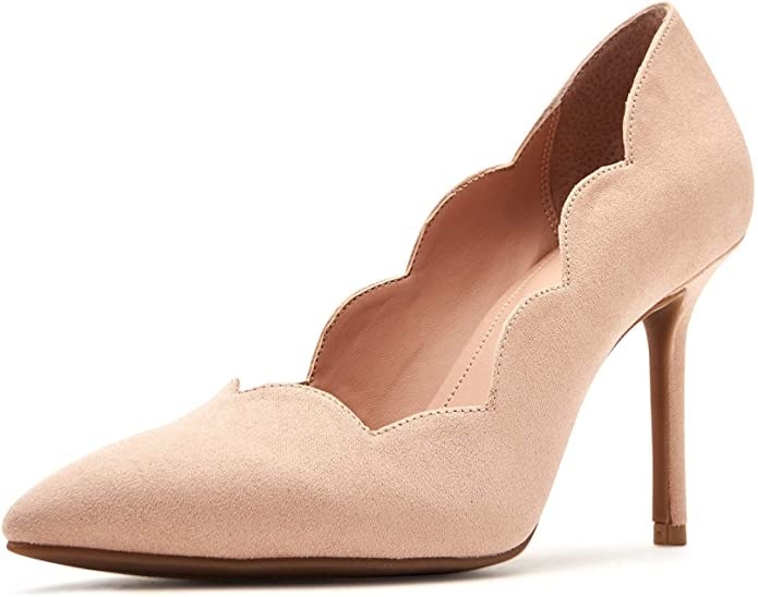 The pumps in a nude color
