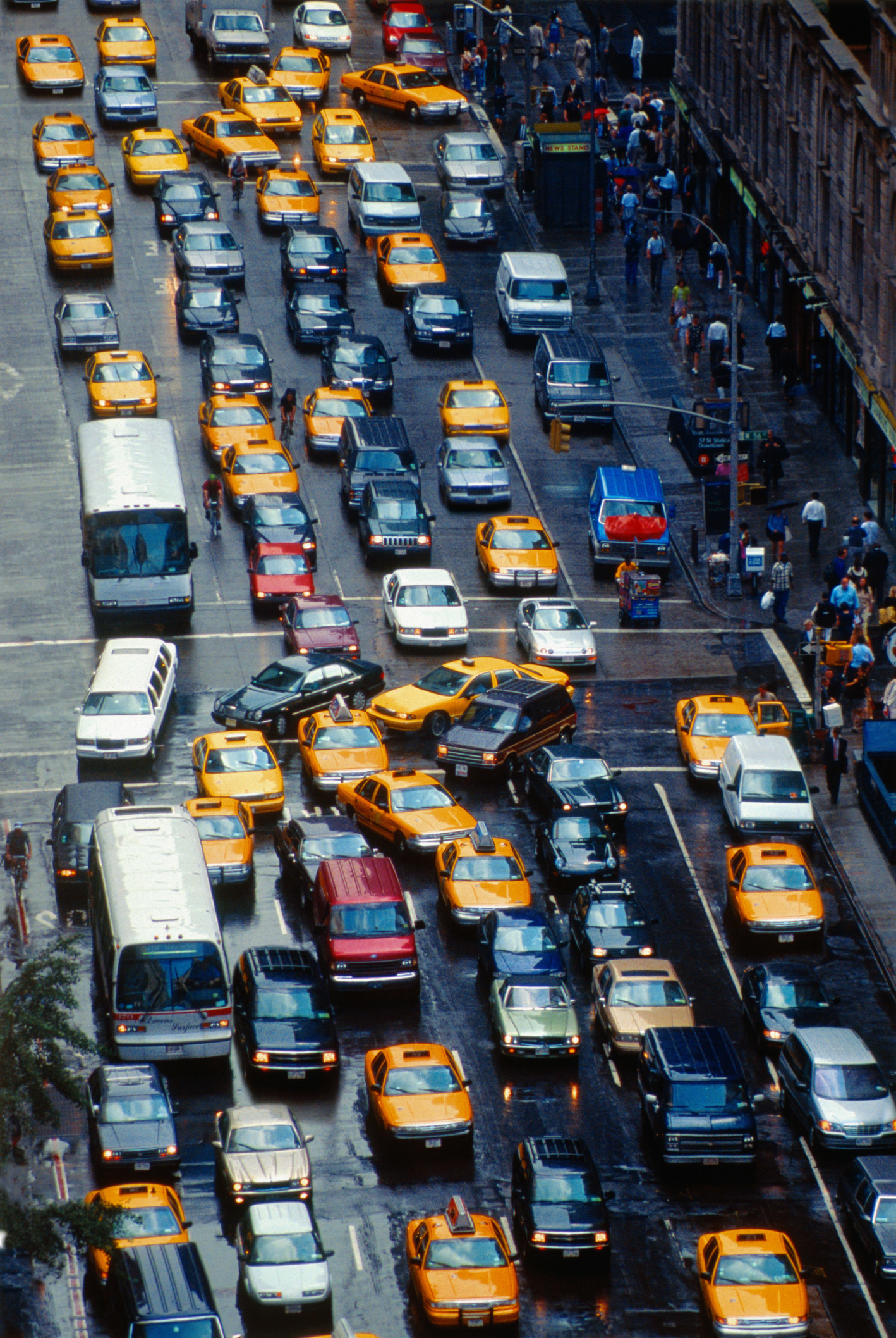 Bumper-to-bumper traffic in NYC