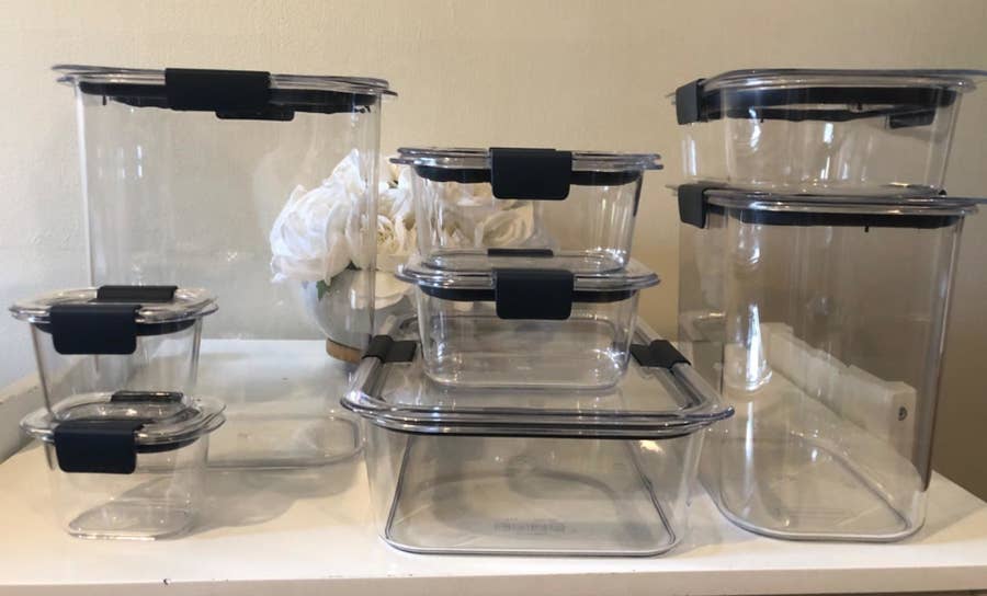 Rubbermaid Brilliance 22pc Plastic Food Storage Container Set Clear