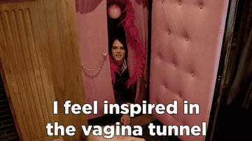 Cara saying &quot;I feel inspired in the vagina tunnel&quot;