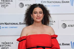 Ilana Glazer is photographed at the premiere of "False Positive"