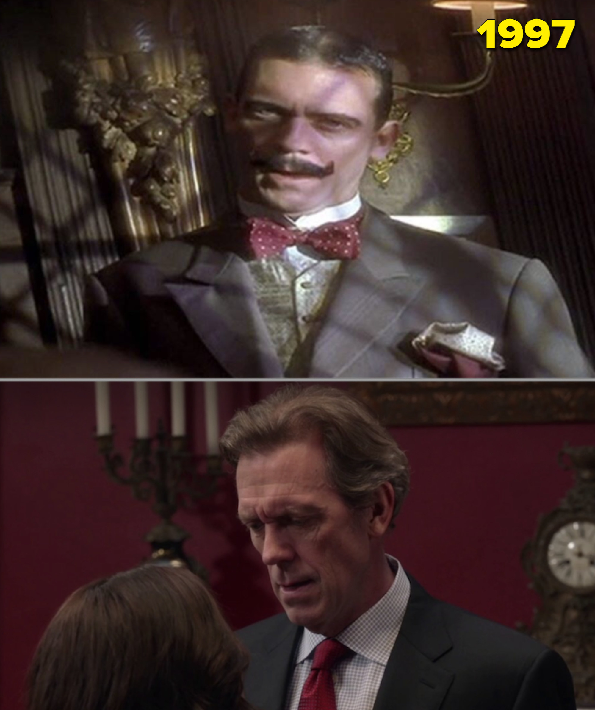 Hugh Laurie with a mustache in &quot;Spice World&quot; vs. him as the Vice President in &quot;Veep&quot;