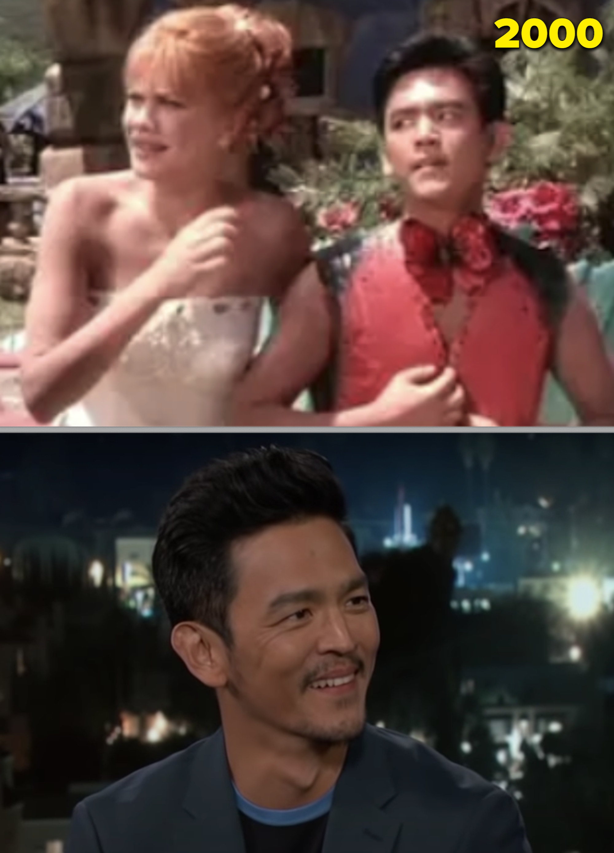 John Cho as a valet in the &quot;Flintstones&quot; movie vs. him being interviewed on a talk show in 2018