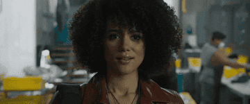 Nathalie Emmanuel smiles and tilts her head to the side in this &quot;F9: The Fast Saga&quot; gif