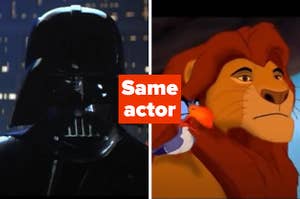 Darth Vader and Mufasa labeled "same actor"