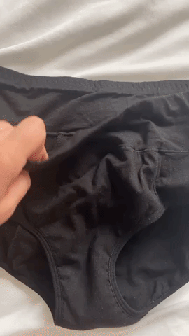 BuzzFeed editor showing absorbent layer of underwear