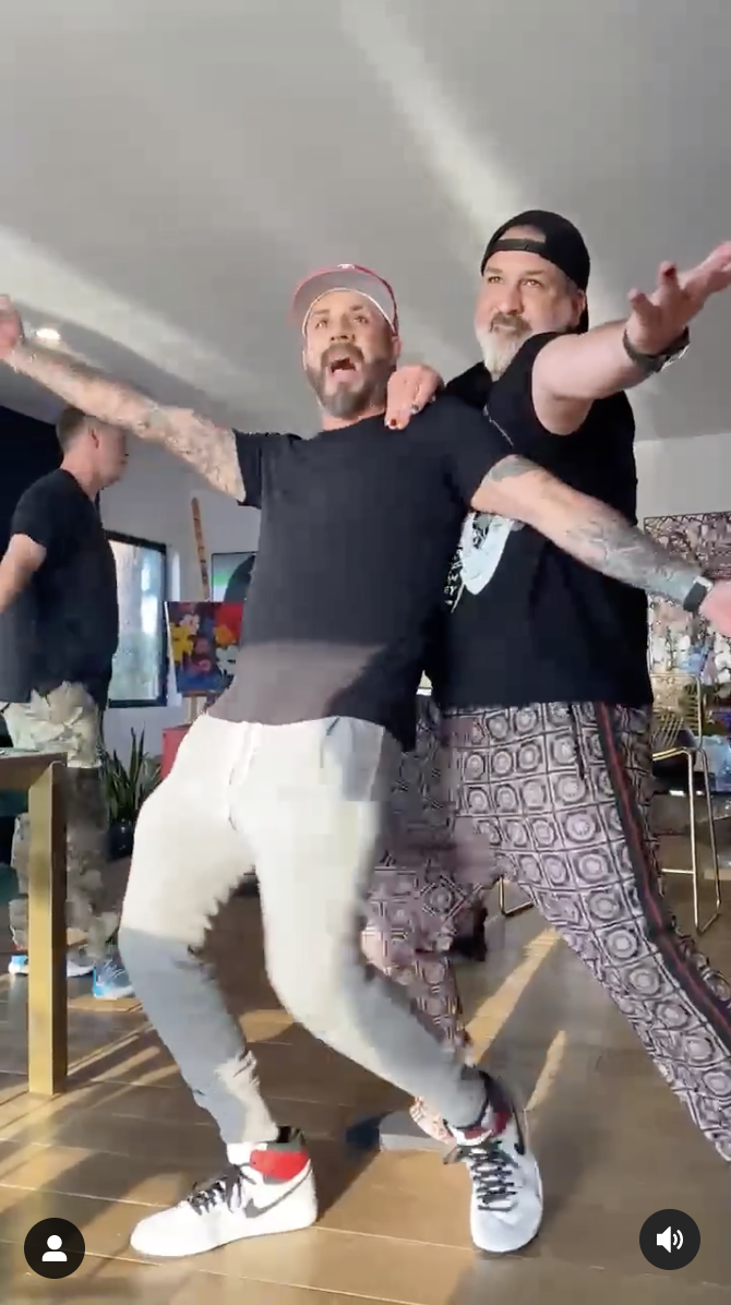 AJ McLean and Joey Fatone dancing together