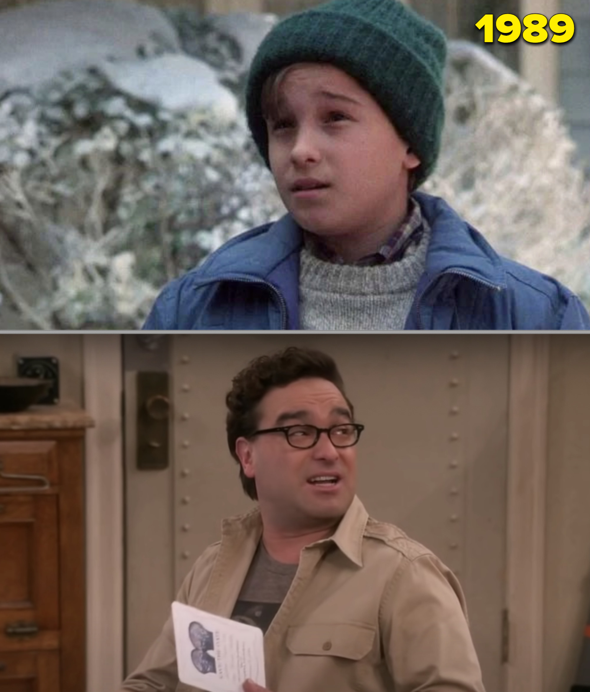 Johnny as a kid in &quot;Christmas Vacation&quot; vs. in the last season of &quot;The Big Bang Theory&quot;