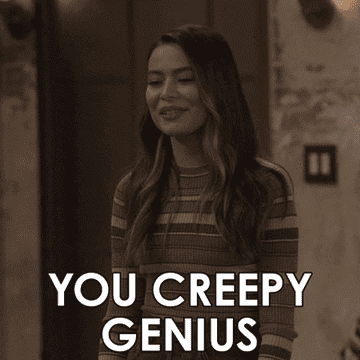 Carly saying, &quot;you creepy genius&quot;