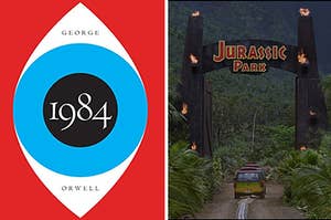 1984 on the left and jurassic park on the right