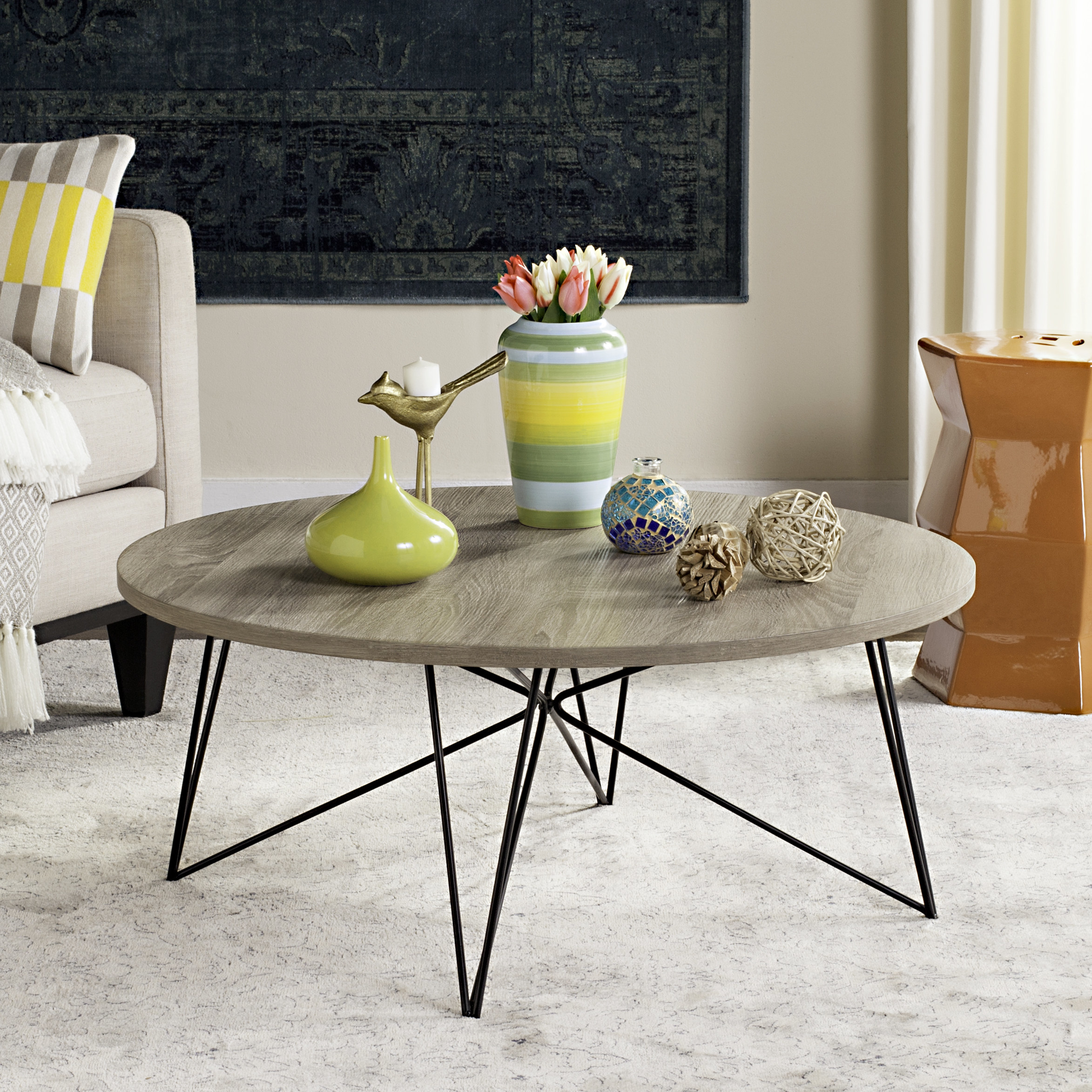 Gray and black coffee table