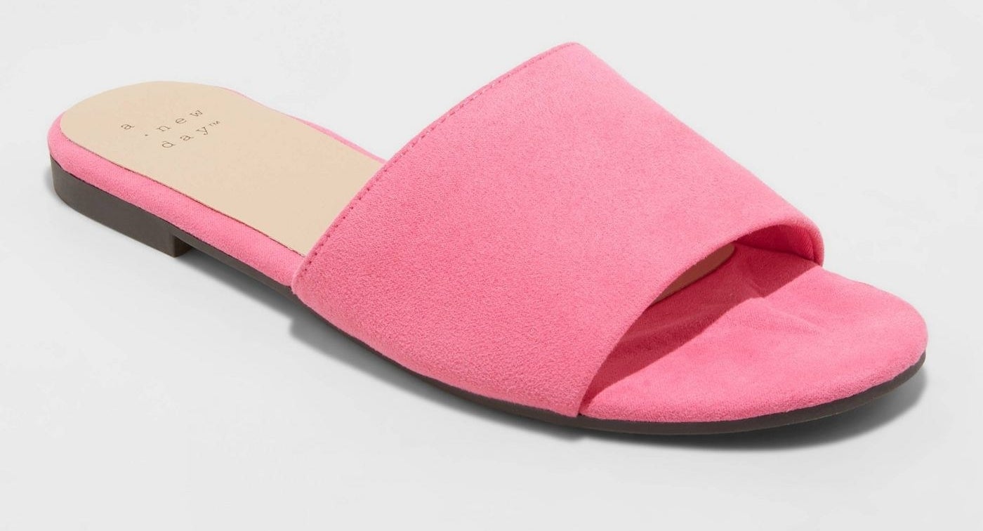 A pink slide sandal