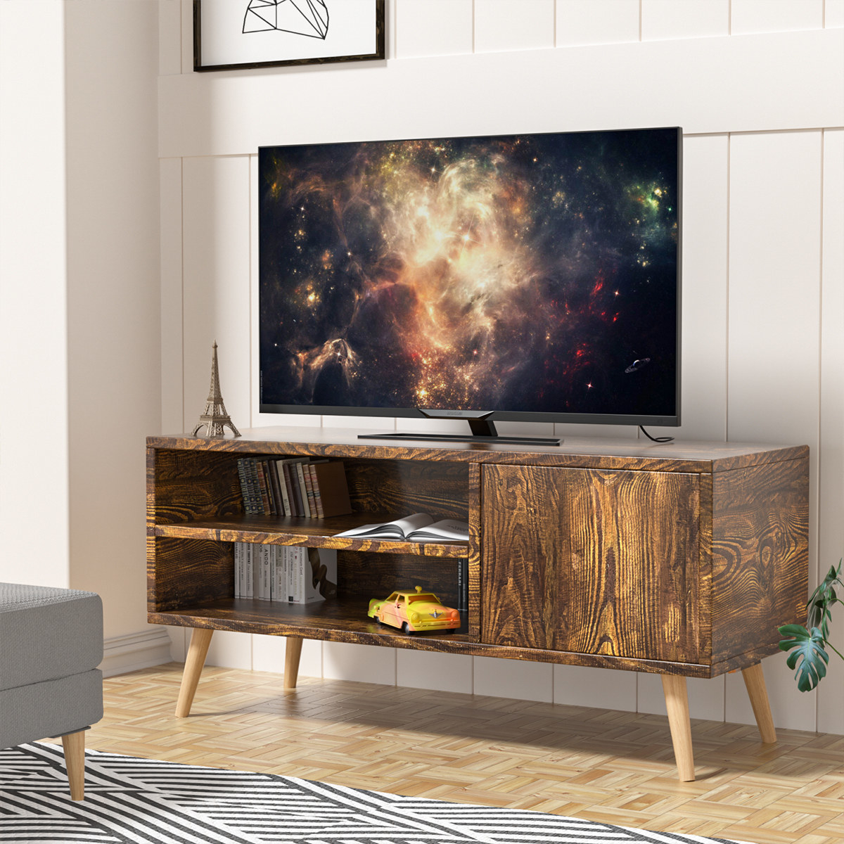 Brown TV console