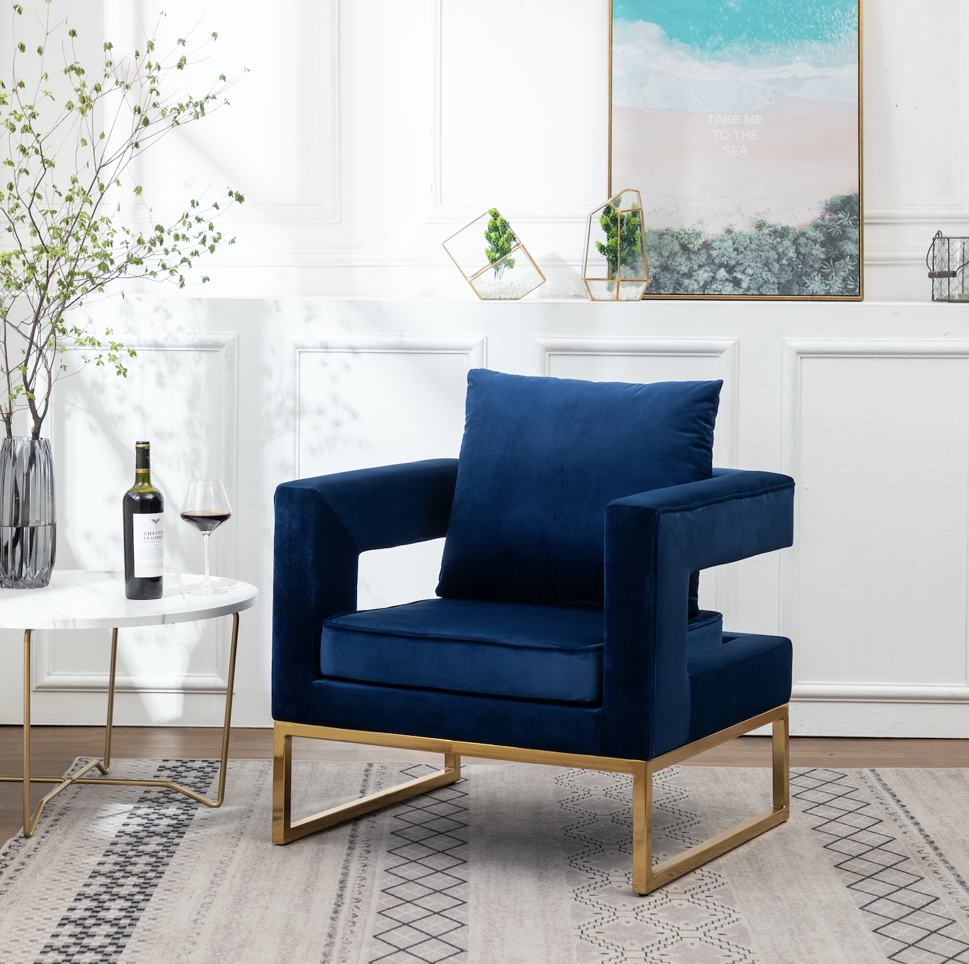 Blue square chair
