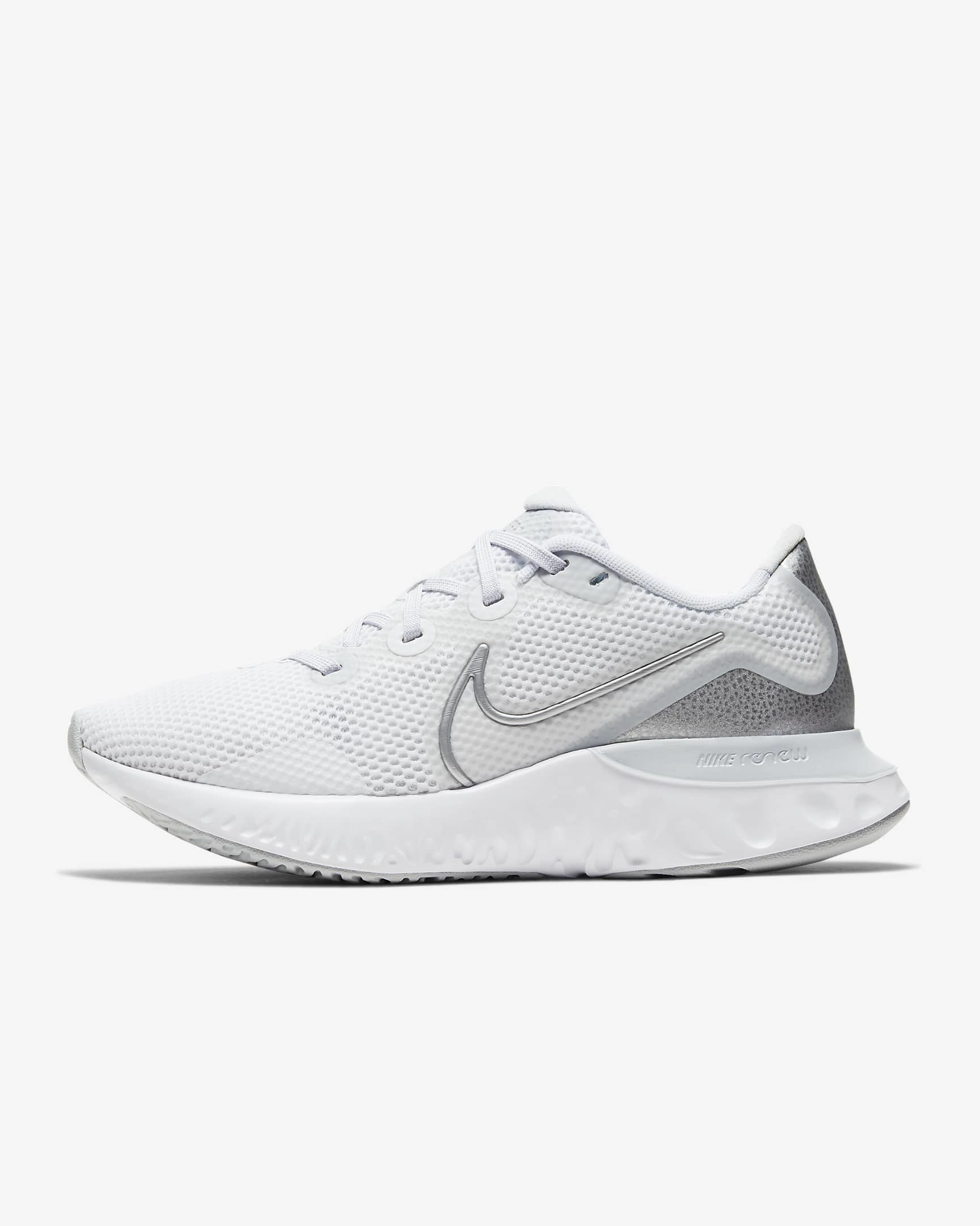 A pair of white nike sneakers